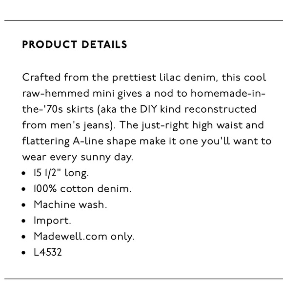 MADEWELL Rigid Denim A-Line Mini Skirt in Marble Lilac - Picture 11 of 13